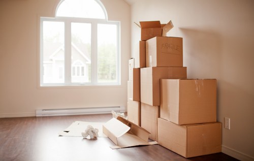 Household items being transported by a moving van in Catford