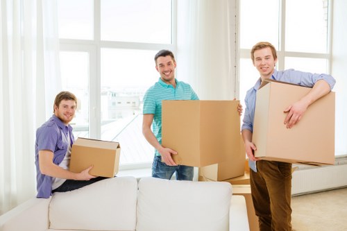 Packed boxes and furniture ready for a Catford home removal